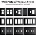 thumbnail image 3 of Beadboard Outlet Covers Wall Plates, Bamboo Fiber Light Switch Covers, Natural Material Electric Receptacle Decorative Switch Plate Outlet Cover (Matte Black, 1 Gang Duplex 4 Pack), 3 of 7