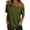 #152-Army Green, variant on Women's Fashion Relaxed Fit One Shoulder Blouse, Solid Color Short Sleeve Buckle Accent Tops, Comfy Casual Tee for Summer Gifts