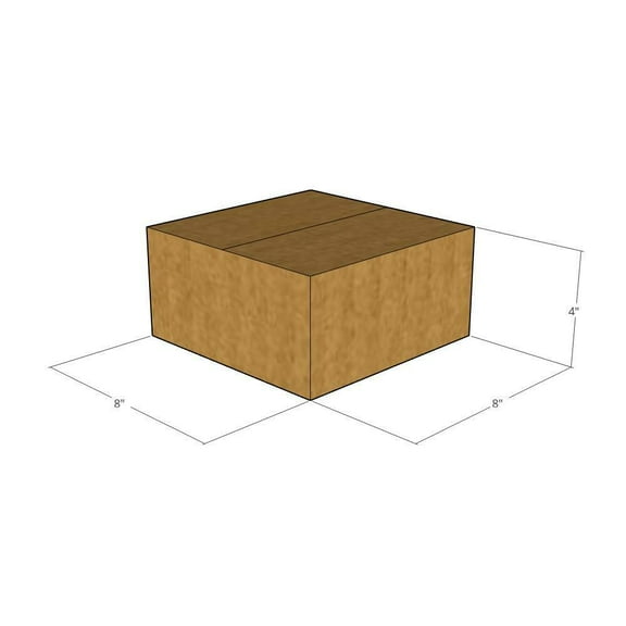 8x8x4 Kraft Brown Corrugated Shipping Boxes, 32 ECT Single-Wall, Qty 5