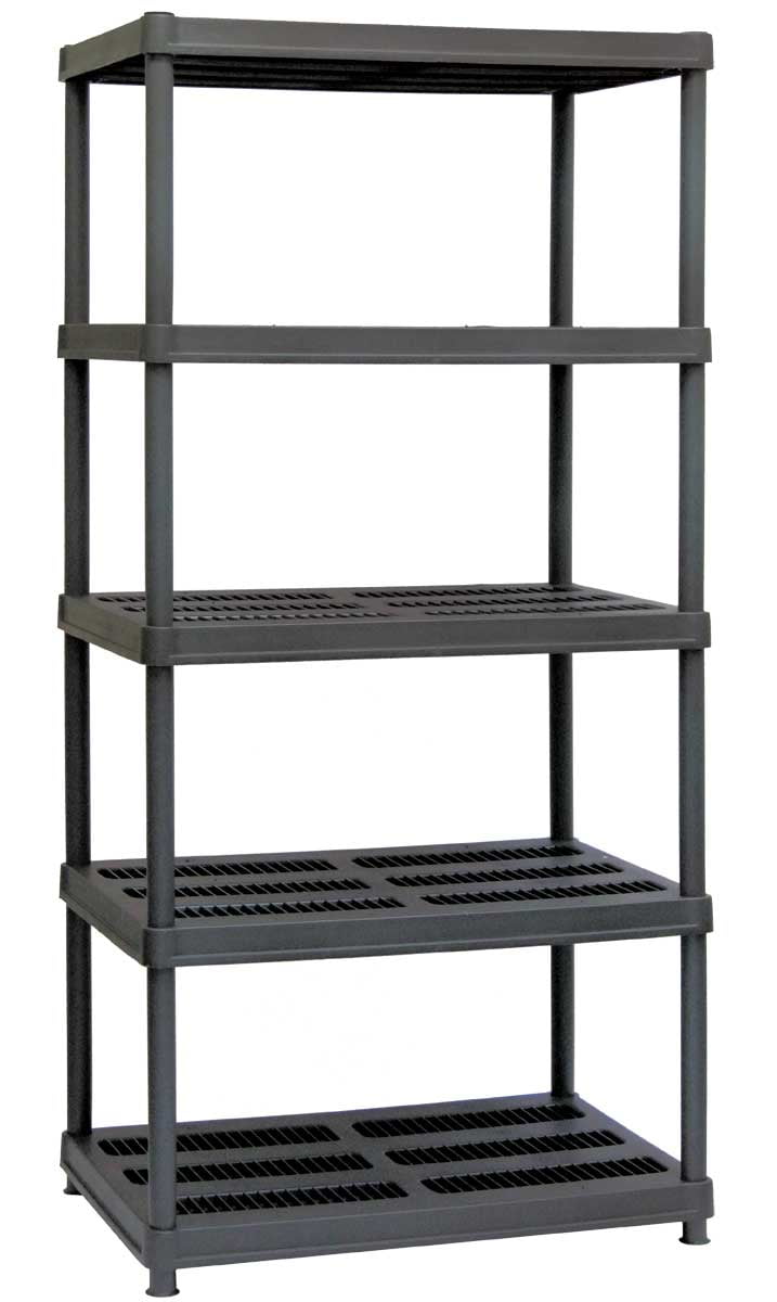 Juggernaut Storage 36"W x 18"D x 72"H 5Shelf Resin Shelving, 750 lb Capacity Black Walmart