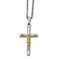 thumbnail image 1 of Stainless Steel Yellow Lord Jesus Christ Crucifix Holy Cross Pendant 20 Inch Cable Chain Necklace Charm Religious, 1 of 7