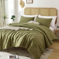thumbnail image 3 of SPRINDAY Queen Comforter Set For Adult, 3 Piece Olive Green Comforter Sets & Bedding For All Season, 3 of 8
