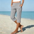 thumbnail image 5 of Timegard Womens Capri Pants Stretch High Waist Button Pull on Work Business Casual Pants for Summer with Pockets, 5 of 8
