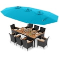 thumbnail image 1 of Costway 11 PCS Patio Wicker Dining Set with Double-Sided Outdoor Umbrella 8 Stackable Chairs, 1 of 9