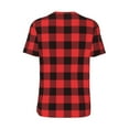 thumbnail image 3 of Balery Buffalo Plaid Red Black Baseball Jersey for Men Casual Button Down Shirts Short Sleeve Active Team Sports Uniform-Small, 3 of 9