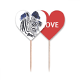 thumbnail image 1 of Fresco gafas de sol animal Zebra Palillos de dientes bandera etiqueta de amor selección de pastelitos, 1 of 4