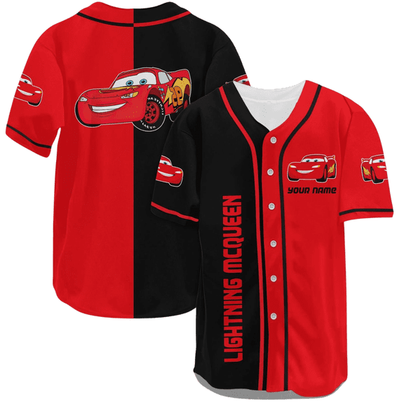 Custom Lightning McQueen Baseball Jersey, McQueen 95 Jersey Shirt, Disney Cars Baseball Shirt, Cars Cartoon Baseball Jersey Team Gifts
