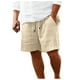 thumbnail image 1 of Pantalones cortos de playa a rayas con múltiples bolsillos para hombre - Mezcla de algodón y poliéster, cintura con cordón, bañador informal de verano, 1 of 3