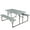 Gray, variant on Resenkos Indoor and Outdoor Folding Picnic Table Bench Set with Wood-like Texture, HDPE, Gray