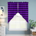 thumbnail image 6 of Swag Valance Curtains for Windows, Black Purple Plaid Light Filtering Kitchen Curtains with Rod Pocket, Farmhouse Simple Buffalo Checked Window Treatment Valances for Living Room, 36x36 - 2 PCS, 6 of 9