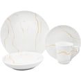 thumbnail image 2 of Set Vajilla Familiar Porcelana, 16 Piezas para 4 Personas, Modelo Golden Marble, Incluye: Plato Llano, Plato Hondo, Plato Postre y Taza con Caja de Regalo, 2 of 8