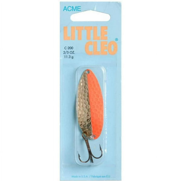 Acme Tackle Little Cleo Fishing Spoon 2/5 oz. Ham Florescent Orange and Gold