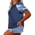 thumbnail image 2 of Summer Short Sleeve Camouflage Printing Plus Size T-Shirt Women Casual Patchwork Tops, 2 of 4