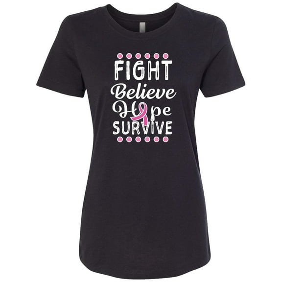 Inktastic Breast Cancer Awareness Fight Believe Hope Survive Women's T-Shirt