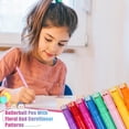 thumbnail image 6 of Rollerball Pen with Floral Pattern, Double Tip Wavy Curved Line Pen, Colorful Fluorescent Marker for Journaling 25ml Office&Craft&Stationery, 6 of 6