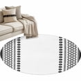 thumbnail image 2 of Vintage Bohemia Round Living Room Rugs 3.3 ft, Black Geometric Abstract Striped Country Washable Area Rug with Non-Slip Sturdy Edge Binding Round Front Door Mat Floor Carpet for Entryway, 2 of 9