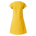 thumbnail image 4 of PENGXIANG Robes d'Été Femmes Style Été Col en V Imprimé Coton et Lin Décontracté Grande Taille Robe Dames, 4 of 5