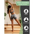 thumbnail image 6 of Women's 2 Pack Workout Sets, 4 Piece High Waist Yoga Shorts and Sports Bra Gym Activewear Outfits.Grey,Black, 6 of 8