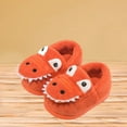 thumbnail image 2 of BOBOGOJP Kids Cotton Warm Slippers Boys Girls Soft Indoor House Slipper Socks Fuzzy Plush Dinosaur Home Shoes for Winter Red for Size 12, 2 of 6