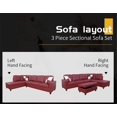 thumbnail image 3 of Ainehome Faux Leather Sectional Sofa, Living Room L-Shaped Modern Sofa Set, with Storage Ottoman and Matching Pillows, Right Facing Red, 3 of 6