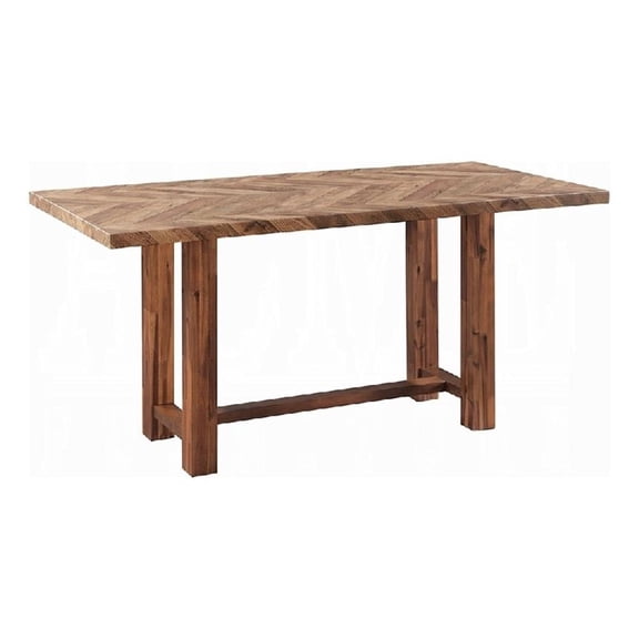 Elsie Counter Height Dining Table-Brown Wood-Rectangular 71 Inch Top