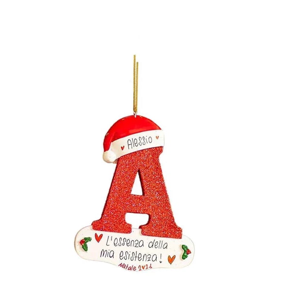 Colgante de árbol de Navidad para niños, 26 letras, decoraciones de Feliz Navidad para el hogar, adorno acrílico DIY, regalos de Navidad para niños, Año Nuevo 2024