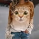 thumbnail image 1 of ICHUANYI Clearance Women's Fashion Casual Round Neck Print Casual Long Sleeve T-Shirt(Gold, M) ICHUANYI WER2023081106874, 1 of 4