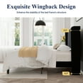 thumbnail image 6 of Sifurni Full Size Velvet Platform Bed Frame with Vertical Channel Tufted Wingback Headboard, Black, 6 of 8