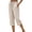 27# Khaki, variant on Capris For Women With Pockets Cotton Loose Fit Straight Leg Drawstring Elastic Waist Cropped Pant Casual Summer Linen Clothes Light Purple 3XL