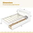 thumbnail image 3 of Costway Twin Size Bed Frame with LED Light & Power Outlet Bookcase Headboard Drawers White, 3 of 10