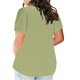 thumbnail image 4 of Top de Manga Corta de Verano para las Mujeres de Tamaño Grande Falso Bolsillo V-Cuello Camiseta, Mezcla de Poliéster Algodón Spandex Top Casual, Lavado a Mano Más Tamaño, 4 of 8