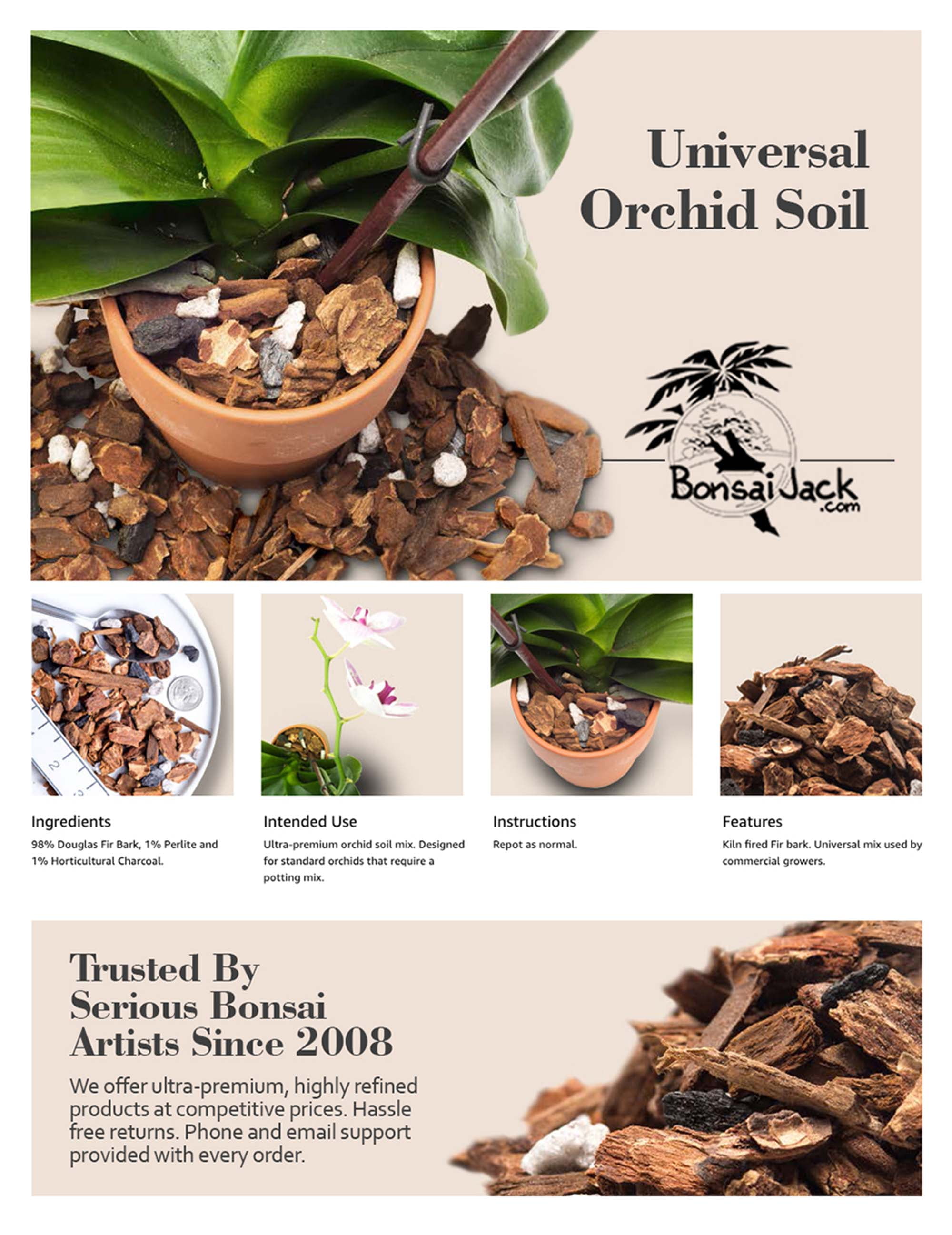 3 cups Orchid Plant Potting Soil Mix Peat Moss & Perlite free shipping 