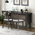thumbnail image 4 of BTMWAY 6 Piece Dining Table Set, New Upgraded Solid Wood Dining Room Table Set with Space Saving Foldable Table, Fabric Upholstered Bench and Chairs, Modern Home Kitchen Table and Chairs Set, Espresso, 4 of 15