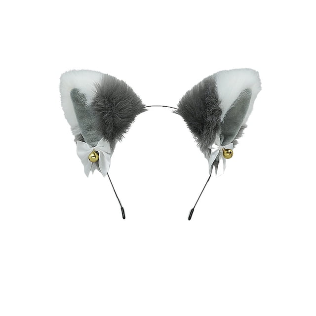 Minnieouse Banda para la cabeza de niña con lazo, cascabeles pequeños, diseño de orejas de animales encantadores, suministro a juego, herramienta de Accesorio para el cabello Tipo19 Minnieouse AP010458-19B