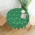 thumbnail image 3 of St.Patrick''s Day Tablecloth Round 60×60 Inch, Spring Green Luck Shamrock Tablecloth Waterproof Spillproof Stain Resistant Lucky Clover Washable Table Cover for Party Picnic Dinner Decor, 3 of 6