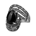 thumbnail image 3 of CILENON Love Ring Boho Ethnic Bride Wedding Crystal Ring Antique Big Stone Rings for Women Vintage Wedding Jewelry Stackable Rings Sterling Silver Rings Wedding Ring(Black,9), 3 of 6