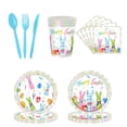 thumbnail image 1 of 140 Pieces Easter Tableware Set Party Supplies Happy Easter Egg Pattern Plates Napkins Forks. Spring Celebration Picnic Tableware Suitable For 20 Guests, 1 of 4