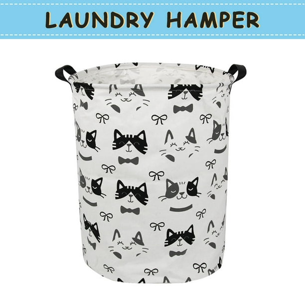 Howarmer Large Canvas Laundry Hamper, Cats and Dogs