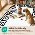 thumbnail image 4 of Design&I 8'x10' Washable Area Rug Sleek Flatweave Pet Friendly Traditional Greek Key Geometric Border Interlocking Meander Motif for King Size Bedroom, Under Bed, 4 of 7