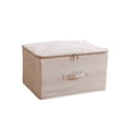 thumbnail image 2 of Caja de almacenamiento de ropa para el hogar, dormitorio, organizador de ropa interior de algodón y lino con tapa Simple, contenedor de Almacenamiento y organización del hogar Beige, 38*26*15 CM S Naiovety HA077426-07, 2 of 6