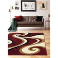 thumbnail image 2 of Princess 5x7  Geometric Swirl Abstract Area Rug 808 in Cream  Burgundy, 2 of 6