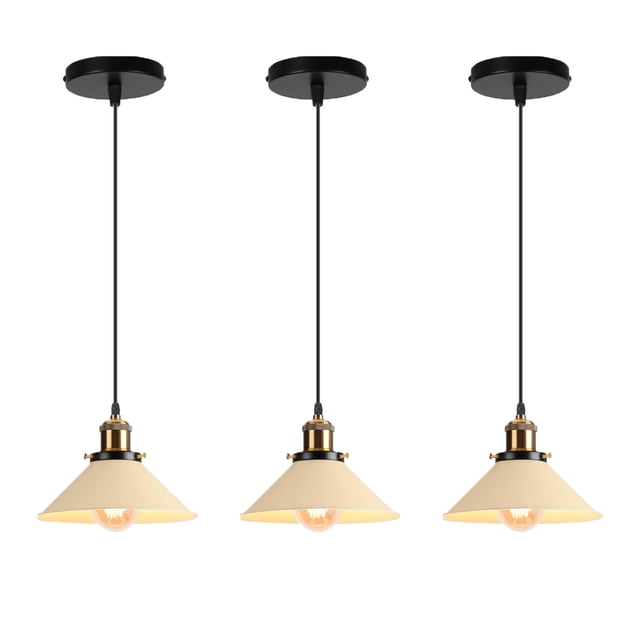 Lámpara colgante industrial, 2 piezas, lámpara colgante retro para pasillo, sala de estar, restaurante, E27, 40 W, luz amarilla STOL