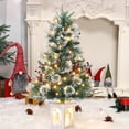 thumbnail image 2 of 2 Pack 3FT Artificial Snow Flocked Christmas Tree with Snowman Base and 78 LED Lights, 8 Lighting Modes, Timer Function – Battery Operated Mini Xmas Pine Tree for Home Decorations, 2 of 7
