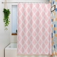 thumbnail image 6 of Pink Cute Moroccan Shower Curtain, Modern Geometric Morocco Abstract Art Waterproof Shower Curtain Set with 12 Hooks Lightweight Bath Curtains Fabric Bathroom Decor 36x72 Inches, 6 of 9
