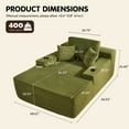 thumbnail image 5 of Ovios 67'' Oversized Chair Chaise Lounge with Cup Holders Indoor Cloud Floor Sofa Bed Comfy Upholstered Deep Seat Sleeper Reading Chair Couch for Living Room, No Assembly, Green(Sherpa), 5 of 9