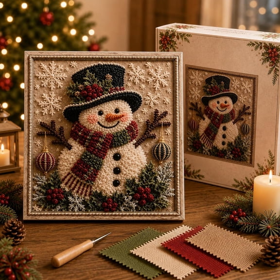 3D Christmas Fabric Poke Art DIY Craft Kit for Adults and Beginners