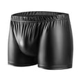 thumbnail image 4 of Men Sexy Underwear Faux Leather Trunks Wet Look Pouch Boxer Beach Board Shorts, 4 of 7