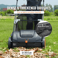 thumbnail image 2 of Push Lawn Sweeper, 21inch Leaf & Grass Collector, Strong Heavy Duty Thickened Steel Durable to Use with Large Capacity 3.5 cu. ft. Mesh Collection Hopper Bag, 2 Spinning Brushes, 2 of 8
