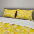 thumbnail image 2 of Yellow and White Comforter & Sham Bedding Set, Geometric Round Dots with Striped Design Abstract Ornament Print, 3 pcs Duvet Set Microfiber Filling Quilt, 5 Sizes, Yellow and White, by Ambesonne, 2 of 4