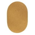thumbnail image 1 of Gold Wool Rug Solid Braided Textured 2 Feet by 8 Feet Oval Thick Casual Carpet, 1 of 2